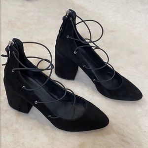 EUC Rebecca Minkoff Black Suede Heels 9.5